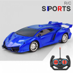 1:16 4 kanalų RC automobilis su LED ap&scaron;vietimu 2.4G radijo nuotolinio valdymo pultelis Automobiliai Sportiniai automobiliai Didelės spartos dreifuojančių automobilių berniukų žaislai vaikams 30M ry&scaron;kiai mėlyna spalva
