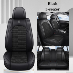 Auk&scaron;čiausios kokybės 5 sėdynių automobilinių sėdynių užvalkalai PU oda Ledo &scaron;ilko audinys Pilnas uždengimas Atskiri galvos atlo&scaron;ai Neslystantys Patvarūs Universalus prigludimas 95% automobilių juoda