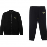 &bdquo;Emporio Armani&ldquo; FW24 logotipo su užra&scaron;u ir užtrauktuku laisvalaikio sportinis kostiumas unisex juodas 112115-4F571-00020 M