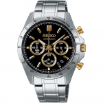 Seiko SBTR015 Vyri&scaron;kas 1/5 sekundės chronografo kvarcinis laikrodis, juodas ir auksinis [Oficialus japoni&scaron;kas produktas]