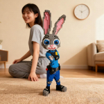 92cm Anime Judy Lapė Nick Miniatiūriniai Statybiniai Blokiniai Karikatūrinis Zootopia 2 Modelis Ornamentas Žaislas Suaugusiems Vaikams Staigmena Dovana no box