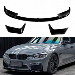 BMW 3 serijos F30/F35 328li/330i M3 stiliaus blizgaus juodo anglies pluo&scaron;to priekinis lūpų buferio komplektas Gloss Black
