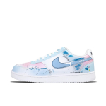 Nike Court Vision Graffiti Fantasy Oda Patogūs žemi krep&scaron;inio batai Vyri&scaron;ki Mėlyni Rožiniai DH2987-101(Komanda646- ) 40.5