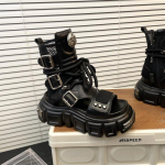 Moterims Mada Vasaros Vėsūs Batai Metalinė Sagtis Retro Moteri&scaron;kos Sandalai Platforma Tu&scaron;čiavidurė Punk Sagtis Sandalai Botas Mujer 35