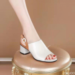 Žuvies burnos spalvoti žemi kulniukai 2025 m. Naujas aprangos elementas Europos ir Amerikos universalus stilius Sandalai Platforma Zapatos Mujer 35