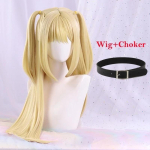 MisaMisa Cosplay Perukas Ilgas Auksinės Blondinės Moteri&scaron;kas Amane Misa Anime Cosplay Perukas Kar&scaron;čiui Atsparus Sintetinis Pluo&scaron;tas One Size&Other beige