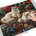 &bdquo;Huacan Animals Cat&ldquo; deimantinis pie&scaron;imas 5D &bdquo;pasidaryk pats&ldquo; deimantų siuvinėjimo menas Mieli kačiukai, mozaikos, namų dekoras 20*30 cm