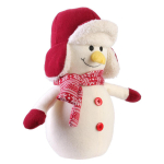 Les Tr&eacute;sors De Lily [Q4365] - Peluche Cale porte 'Bonhomme de Neige' rouge blanc - 27. 5x13. 5 cm raudona