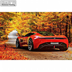 Deimantinis dažymas 5D &bdquo;pasidaryk pats&ldquo; deimantinis siuvinėjimas raudonas automobilio mozaikos paveikslėlis, dekoruotas kalnų kri&scaron;tolais, namų dovana 20X30CM