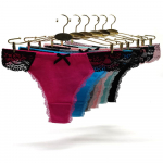 Seksualios moters G-String nėriniai, permatomi stringi, medvilniniai apatiniai kelnaitės kelnaitės apatinės kelnės 6 vnt. M