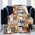 Animacinio filmo mielo katės ra&scaron;to antklodė &scaron;ilta antklodė Super mink&scaron;ta flanelinė antklodė pliu&scaron;inė lovos antklodė suaugusiems ir vaikams lovai arba sofai 150x200cm