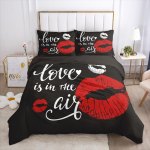 3D Sexy Lips Patalynės komplektas Kiss Me HD spausdinimas Antklodės užvalkalas 2/3 AU140 * 210 Viso dydžio mink&scaron;tas namų dekoras AU Double 180x210cm