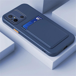Kortelės lizdo krep&scaron;ys + mink&scaron;tas TPU silikoninis telefono dėklas, skirtas Redmi 12 / 12C RedMi 12 tamsiai mėlyna spalva