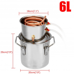 8 l/2 galonų distiliavimo aparatas Alambic Moonshine Alcohol Still Stainless Copper Brew Water Wine Brandy eterinio aliejaus virimo rinkinys 6L-1.6gGAL