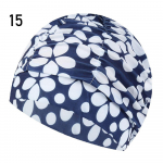 Spausdinti sportiniai aksesuarai, elastingi nailono turbanai, ilgi plaukai, apsaugantys baseino maudymosi kepuraites 15