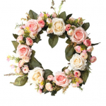 Dirbtinis rožių gėlių vainikas lango durų dekoravimo ornamento vitrinos girlianda violetinė