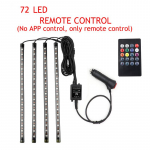 LED automobilio kojinio ap&scaron;vietimo aplinkos lempa su USB belaidžiu nuotoliniu muzikos valdymu keliais režimais Automobilių interjero dekoratyvinės lempos 【72】（plug as the picture）RC