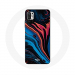 Coque pour Xiaomi Redmi Note 10T 5G Texture abstraite bleu noir rouge