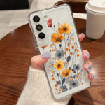 Aliejinė tapyba, gėlių klevo lapų ra&scaron;tas, silikoninis dėklas, skirtas Samsung Galaxy S24 S23 Ultra S21FE A35 A55 A54 A52 smūgiams atsparus dėklas, skaidrus buferio dangtelis Samsung S21