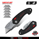 WISEUP daugiafunkcis sulankstomas peilis, ne&scaron;iojamasis ki&scaron;eninis peilis, elektrinis komunalinis peilis su 5 vnt a&scaron;menimis, popieriaus pjaustytuvas, pasidaryk pats rankiniai įrankiai Folding Knife Set juoda