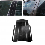 6pcs Carbon Fiber Car Window B Columns Exterior Cover trim Strip Decorative Stickers For BMW E90 3 Series 2005-2012 Accessories