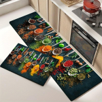 1 vnt. nuovargį mažinantys virtuvės kilimėliai &bdquo;Spice Print&ldquo; vandeniui atsparus neslidus storas mink&scaron;tas virtuvės kilimėlis, tvirtas ir patogus virtuvės kilimėlis 40*60cm