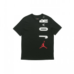 Air Jordan Logotipas Spausdintas Sportinis Apvalia I&scaron;kirpte Trumpomis Rankovėmis Mar&scaron;kinėliai Vyrams Vir&scaron;ūnės Juodi CZ8403-010 M