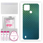 apgo Protective Skin Sticker for the back compatible with Realme C21Y, Wrap Film, Foil, Vinyl - Pattern Carbon Chameleon CAKA1