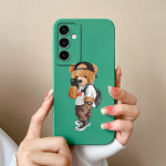 Telefono dėklo dangteliai, skirti Samsung Galaxy S24 Ultra F15 S24+ A55 A15 M15 Cute Bear Animacinio modelio smūgiams atsparus silikoninis mink&scaron;tas auk&scaron;tos kokybės buferis, skirtas Samsung Samsung Galaxy M15