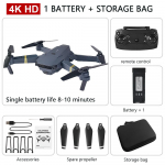 Naujas nuotolinio valdymo pultelis Drone E58 HD Wifi FPV dvigubos kameros aerofotografijos keturkopterio žaislas vaikams single camera 1 battery juoda