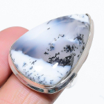 Natural Dendrite Opal Gemstone Handmade 925 Sterling Silver Ring Size 9 c3r32