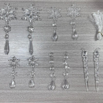 10 vnt. Kalėdiniai akriliniai snaigės imitacijos ledo pakabukai Kalėdų eglutės pakabinamas papuo&scaron;alas Naujųjų metų Kalėdų dekoracija namams