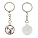Chinese Crested Dog, Puff - keychain in a box, own photo, keychain pendant from Art-Dog brand