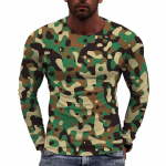 &bdquo;European Camouflage Picture&ldquo; Vyri&scaron;ki mar&scaron;kinėliai ilgomis rankovėmis, laisvalaikio marginti mar&scaron;kinėliai &bdquo;Hip-hop&ldquo; asmenybė, apvalia kaklą, greitai džiūstantys mar&scaron;kinėliai L