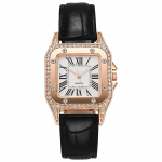 Laikrodis Wine Barrel Square Womens Watch Quartz Watch Dovanų laikrodis One Size juoda