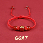 Kinijos zodiako raudona virve pinta apyrankė Naujųjų Metų laimingi papuo&scaron;alai vyrams Moterims Dovana Sheep