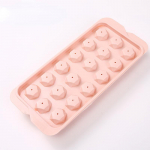 Spalvinga apvali ledo formelė Ledo kubelių padėkliukų kubelių gaminimo ma&scaron;ina PP plastikinių formų formos Maisto formos virtuvės įtaisai &bdquo;pasidaryk pats&ldquo; ledų formelės 18 Grids rožinė