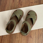 Preppy Kuodelis Galva Romėni&scaron;ki Moteri&scaron;ki Sandalai Mink&scaron;tu Padu Vasariniai Vienspalviai Atsitiktiniai Paplūdimio Batai Moterims 35 žalia