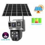 Saulės energija maitinama kamera 4G SIM kortelės WiFi belaidis tinklas 360 IP 8MP 4K HD CCTV baterija dvigubo objektyvo lauko i&scaron;maniųjų namų apsaugos stebėjimas WiFi Cam