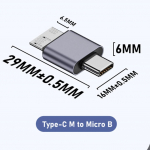 USB-A/Type-C į Micro B HDD adapteris USB 3.1 Type C Female į Micro USB 3.0 Kile jungtis, skirta kietojo disko kabeliui mobiliesiems telefonams
