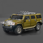 Naujas 1/18 Hummer H2 Highway 61 SUV lydinio automobilio modelis Lietaus metalo žaislas Didelio visureigio automobilio modelio modelio garso ir &scaron;viesos berniukų dovana