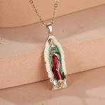 1 vnt emalio Mergelės Marijos pakabukas karoliai moterims Lucky Amulet krik&scaron;čionių religiniai papuo&scaron;alai dovanų aksesuarai raudona