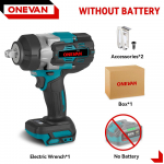 ONEVAN 2800N.M 2800 W be&scaron;epetis elektrinis smūginis 1/2 colio akumuliatorinis smūginis veržliaraktis atsuktuvo įrankis, skirtas Makita 18V baterijai Without Battery