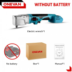 ONEVAN Be&scaron;epetėlis elektrinis reketinis veržliaraktis, 1/2 colio 1000 NM nuėmimo varžto veržlė 4800 RPM automobilio remonto elektrinis įrankis, skirtas Makita 18V akumuliatoriui Without Battery