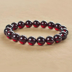 8 mm imitacinė agato raudono stiklo apyrankė &ndash; vyno raudona, permatoma, maža dovana 8mm vyno raudonos spalvos