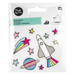 Stickers thermocollants - RICO DESIGN - Espace - 11 pcs - Multicolore - Tissu flex
