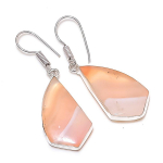 Orange Lace Agate Handmade 925 Sterling Silver Jewelry Earring 1.69 r6h00