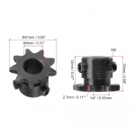 Vienos gijos 1/4 colio žingsnio ritininės žvaigždės, 25 grandinės, pramoninės pavaros žvaigždės, ritininė grandinė Inner aperture 5mm