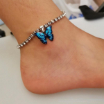 Butterfly Chain Beach Anklet Apyrankės žavesys Moteri&scaron;kos pėdos kulk&scaron;nies batai Papuo&scaron;alai Purple