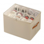 Batų laikymo dėžė su skaidriu dangteliu, užsegama užtrauktuku, didelės talpos, keli skyriai, spintos batų laikymo organizatorius